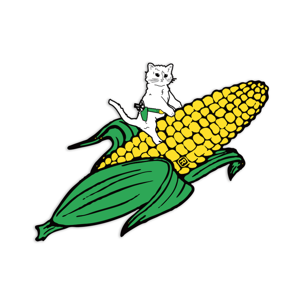 Gary Riding Corn Die-Cut Sticker