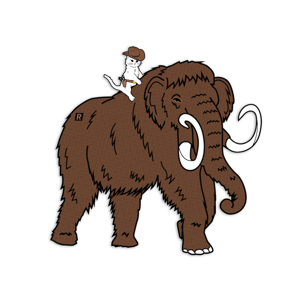 Gary Riding Mammoth Die-Cut Sticker