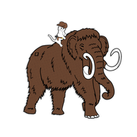 Gary Riding Mammoth Die-Cut Sticker