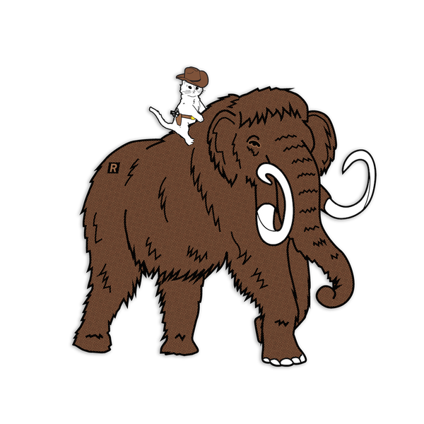 Gary Riding Mammoth Die-Cut Sticker