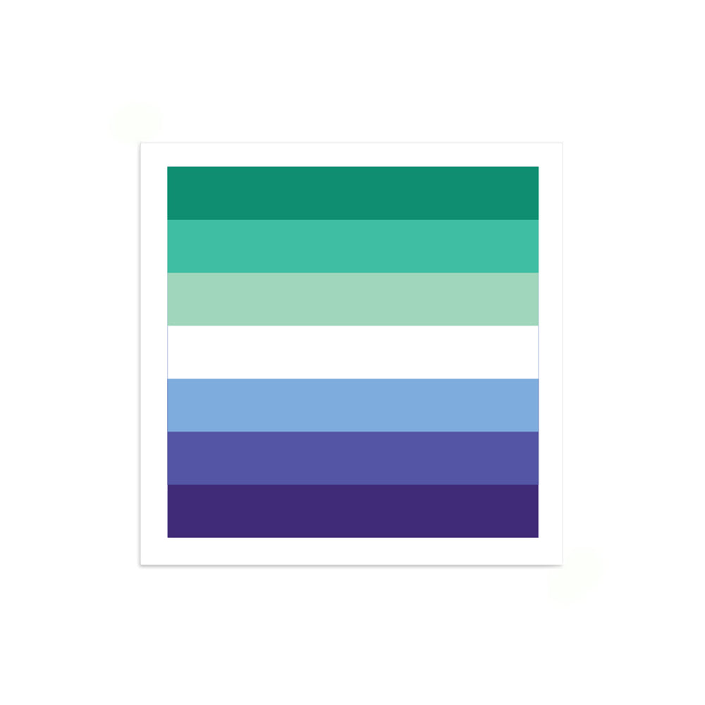 Gay MLM Pride Flag Mini Square Sticker