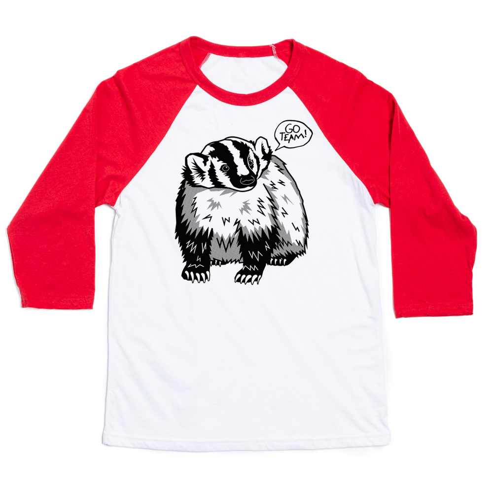 Go Team Badger Baseball Tee