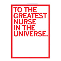 Greatest Nurse Greeting Card