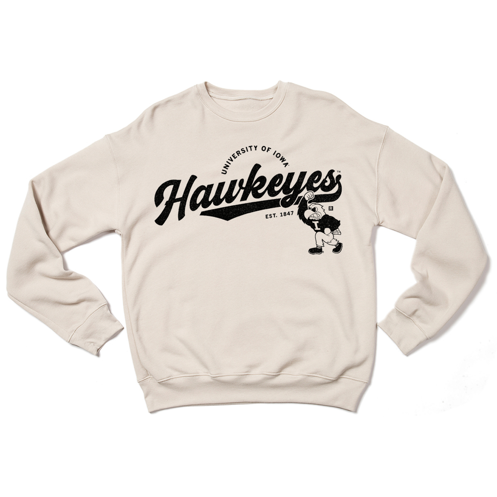 Hawkeyes Script Logo Crew Sweatshirt