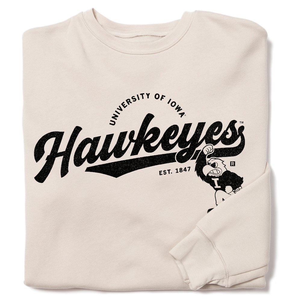 Hawkeyes Script Logo Crew Sweatshirt