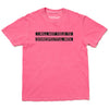 A pink, union-made, short-sleeved t-shirt with the text I WILL NOT YIELD TO DISRESPECTFUL MEN printed in black on the chest.