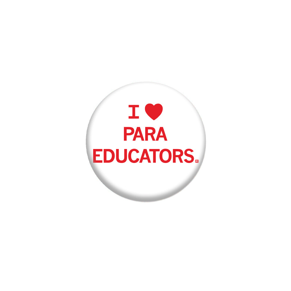 I Heart Paraeducators 1" Button