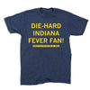 Blue heathered RAYGUN t-shirt with yellow text that reads DIE-HARD INDIANA FEVER FAN! and SINCE 3:21 PM ON FEB 29, 2024.