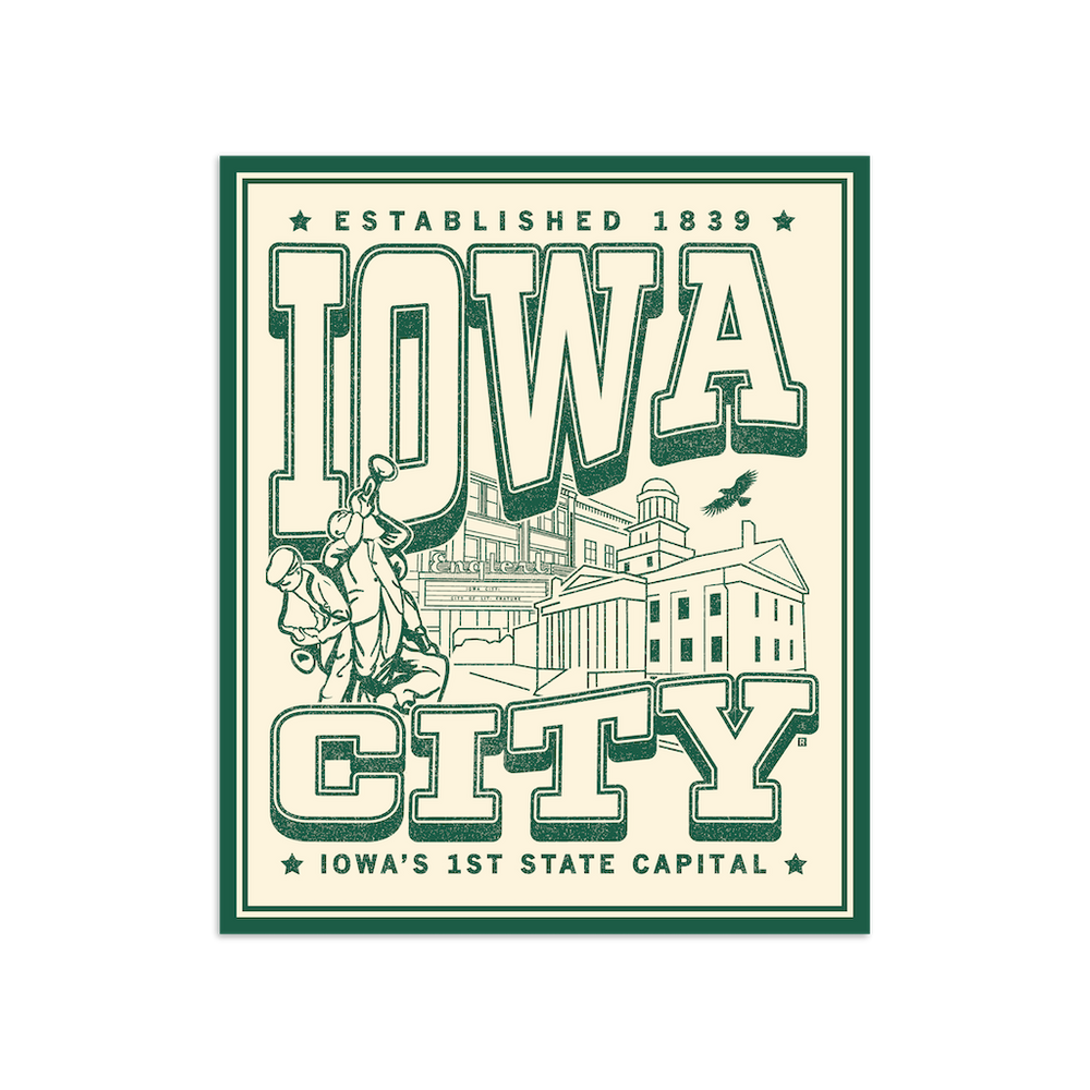 Iowa City Max Collegiate Die-Cut Sticker