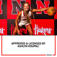A pictured of Ashlyn Koupal dribbling with text below that says, "APPROVED & LICENSED BY ASHLYN KOUPAL!"