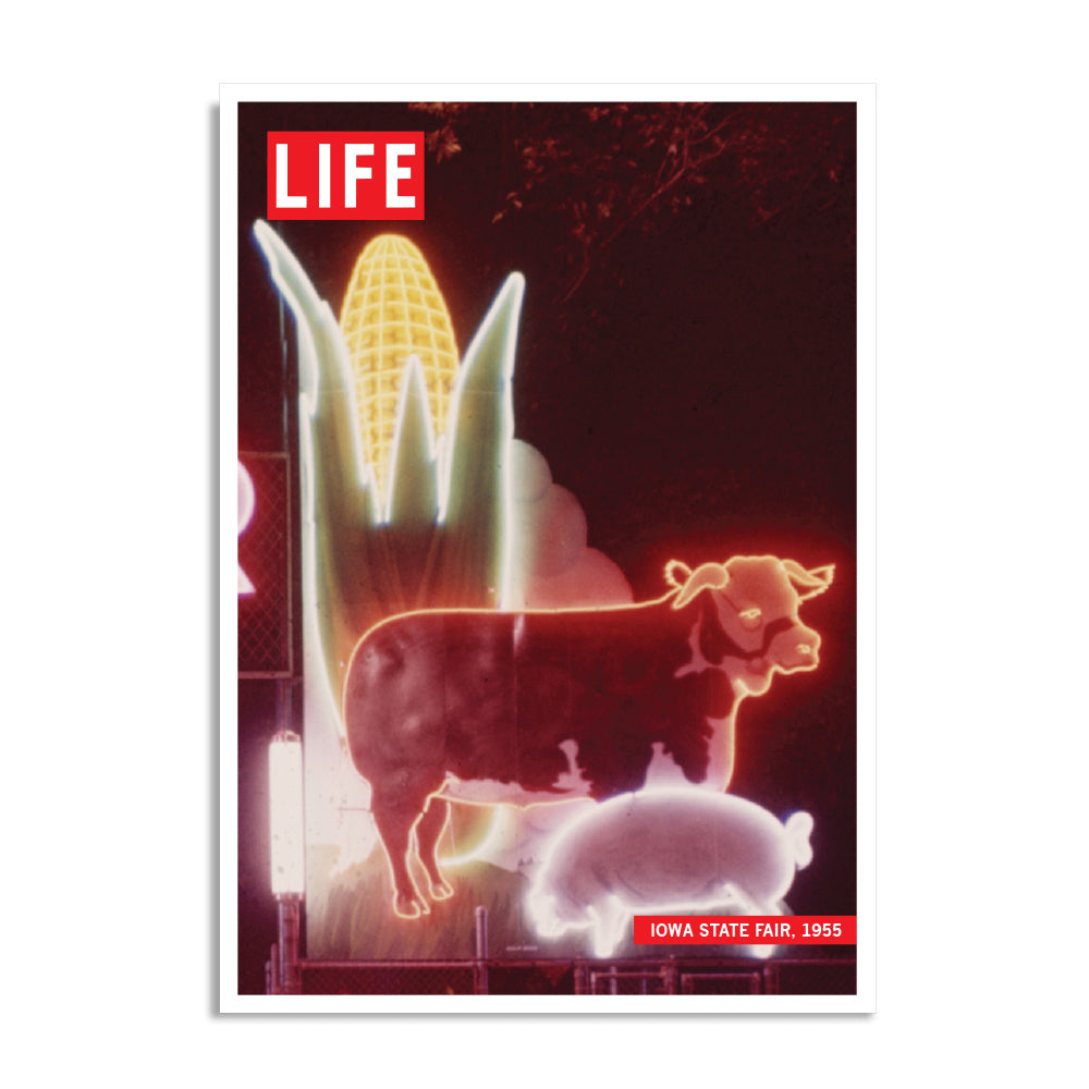 LIFE Magazine: Iowa State Fair Neon Corn Postcard