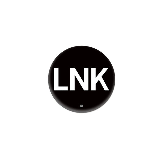 A black circular Lincoln logo featuring the white letters LNK in the center and a small registration mark.