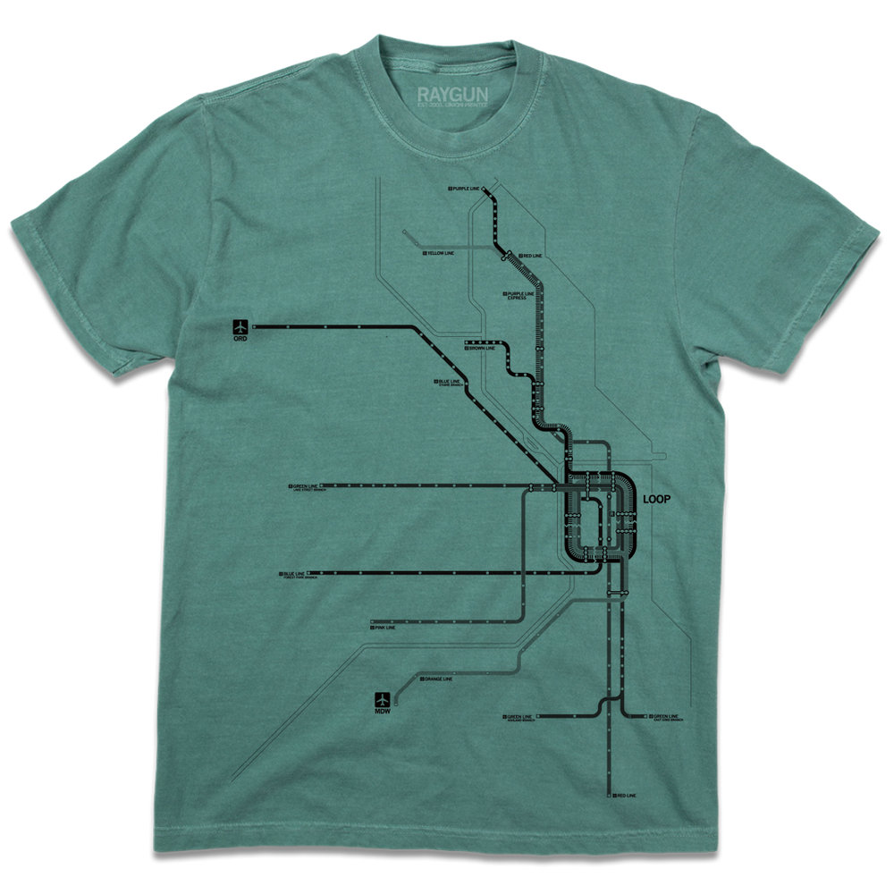 L Train Map Heavyweight Green