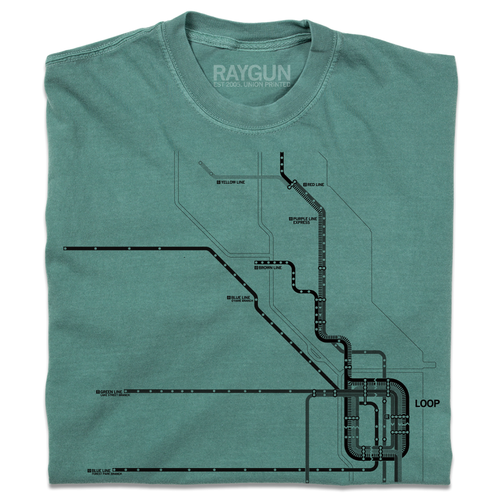 L Train Map Heavyweight Green