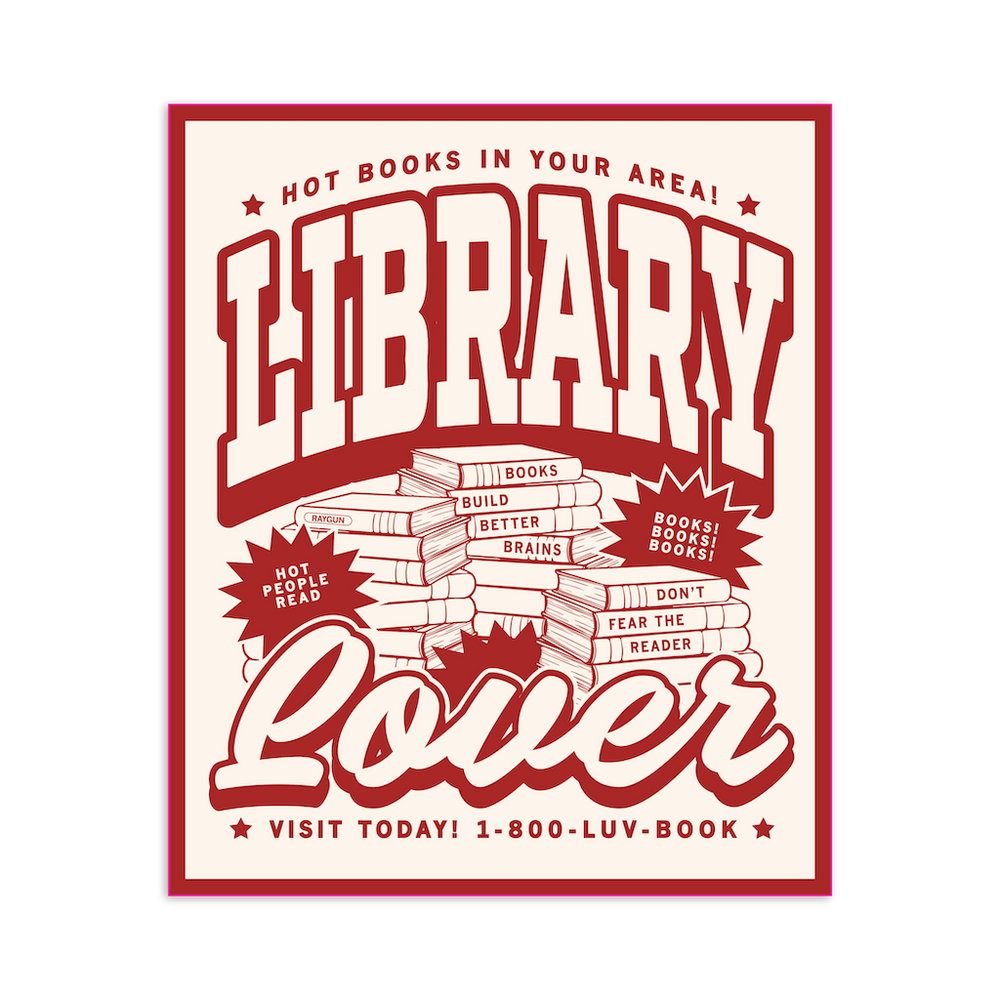 Library Lover Max Collegiate Die-Cut Sticker