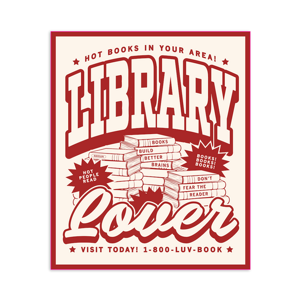 Library Lover Max Collegiate Die-Cut Sticker