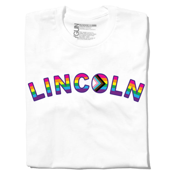 Lincoln Pride Curved Logo White