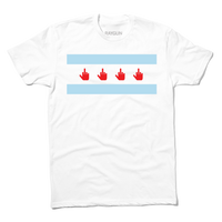Middle Finger Chicago Flag White