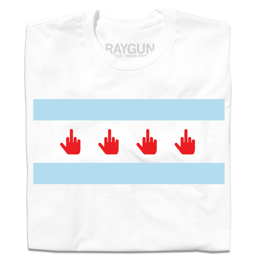 Middle Finger Chicago Flag White
