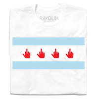 Middle Finger Chicago Flag White