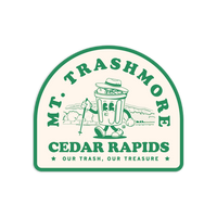 Mt. Trashmore Can Cartoon Die-Cut Sticker