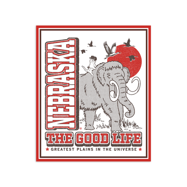 Nebraska Mammoth Max Collegiate Die-Cut Sticker