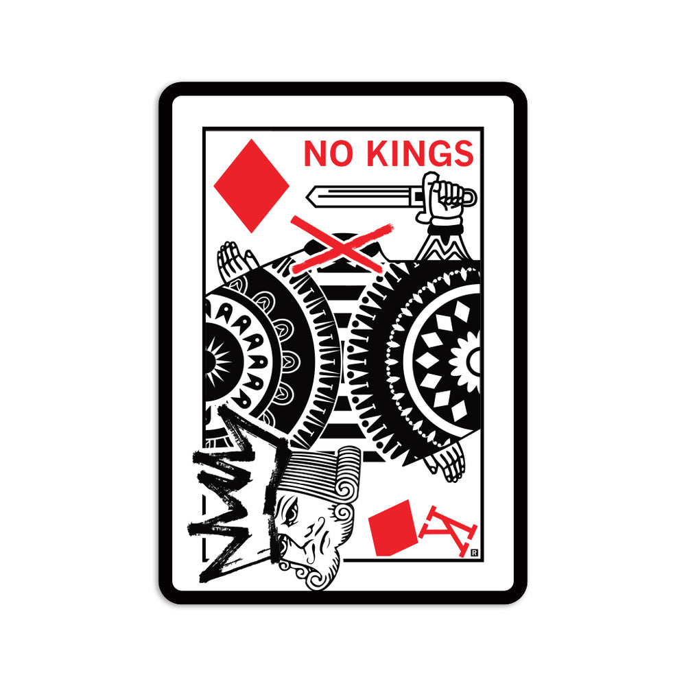 No Kings Playing Card Illustration Die-Cut Sticker