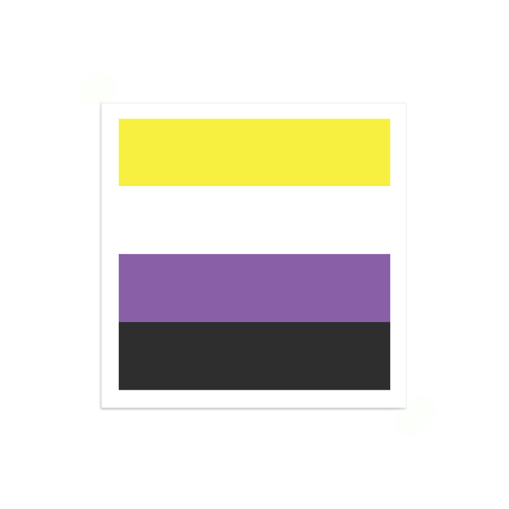 Non-Binary Pride Flag Mini Square Sticker
