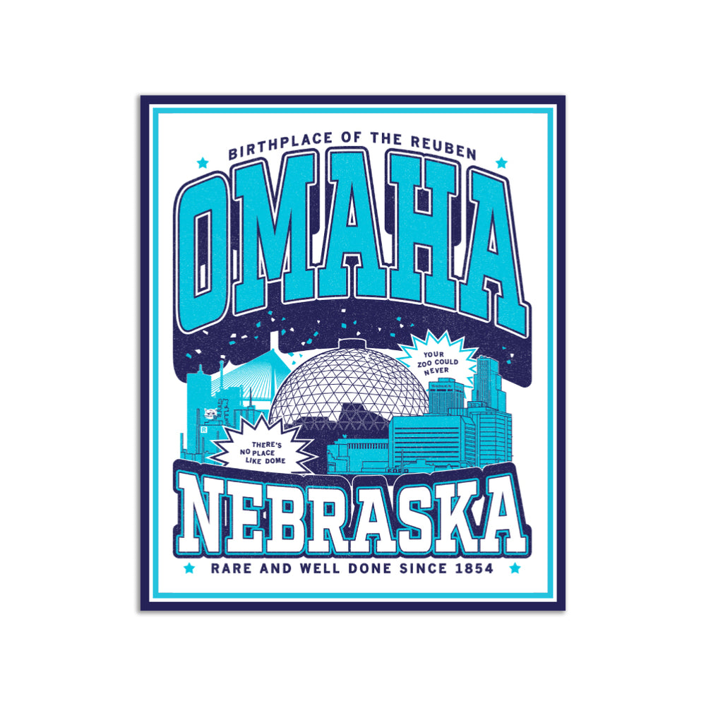 Omaha Max Collegiate Die-Cut Sticker