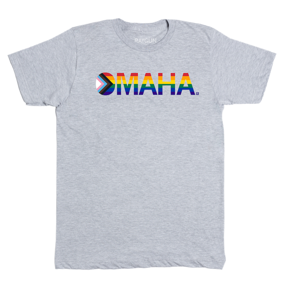 Omaha Text Progress Pride Flag