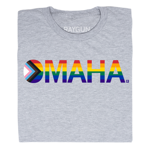 Omaha Text Progress Pride Flag