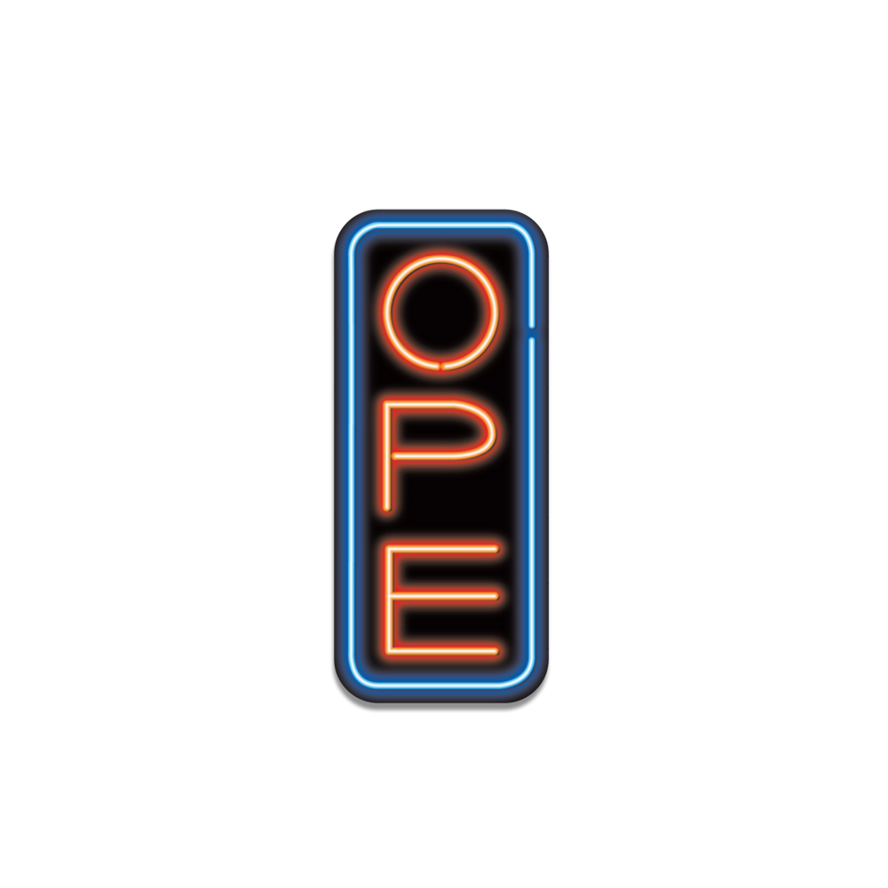 Ope Neon Sign Die-Cut Sticker