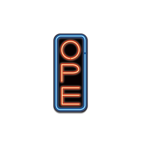 Ope Neon Sign Die-Cut Sticker
