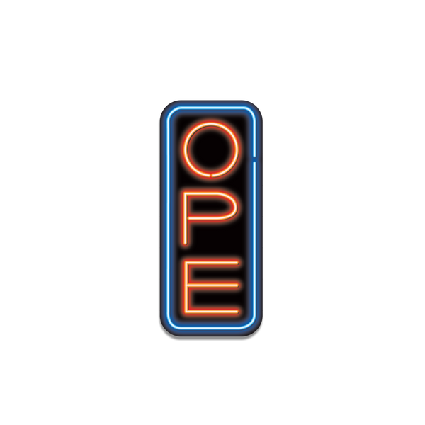 Ope Neon Sign Die-Cut Sticker