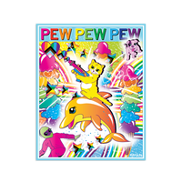 Pew Pew Pew Full Color Die-Cut Sticker