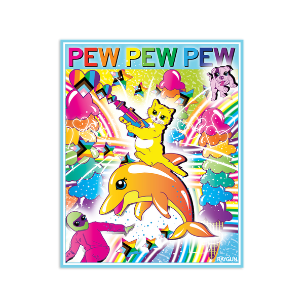 Pew Pew Pew Full Color Die-Cut Sticker