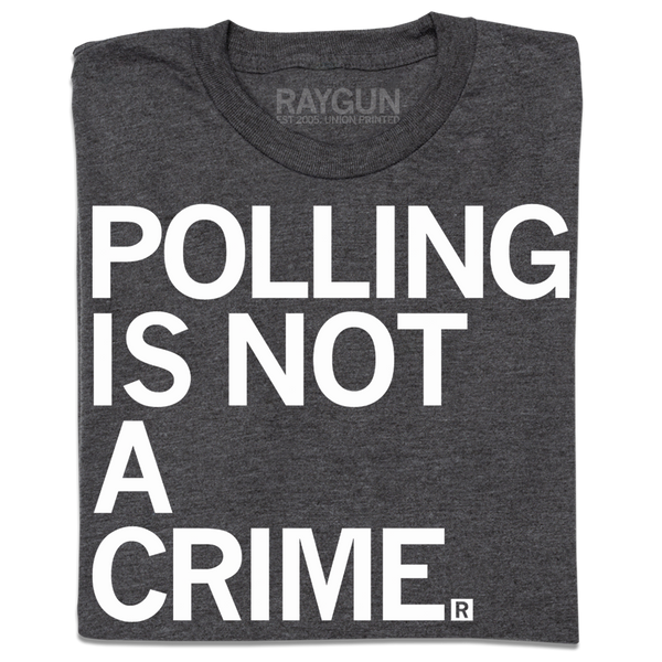 Charcoal t-shirt with white ink that says, 