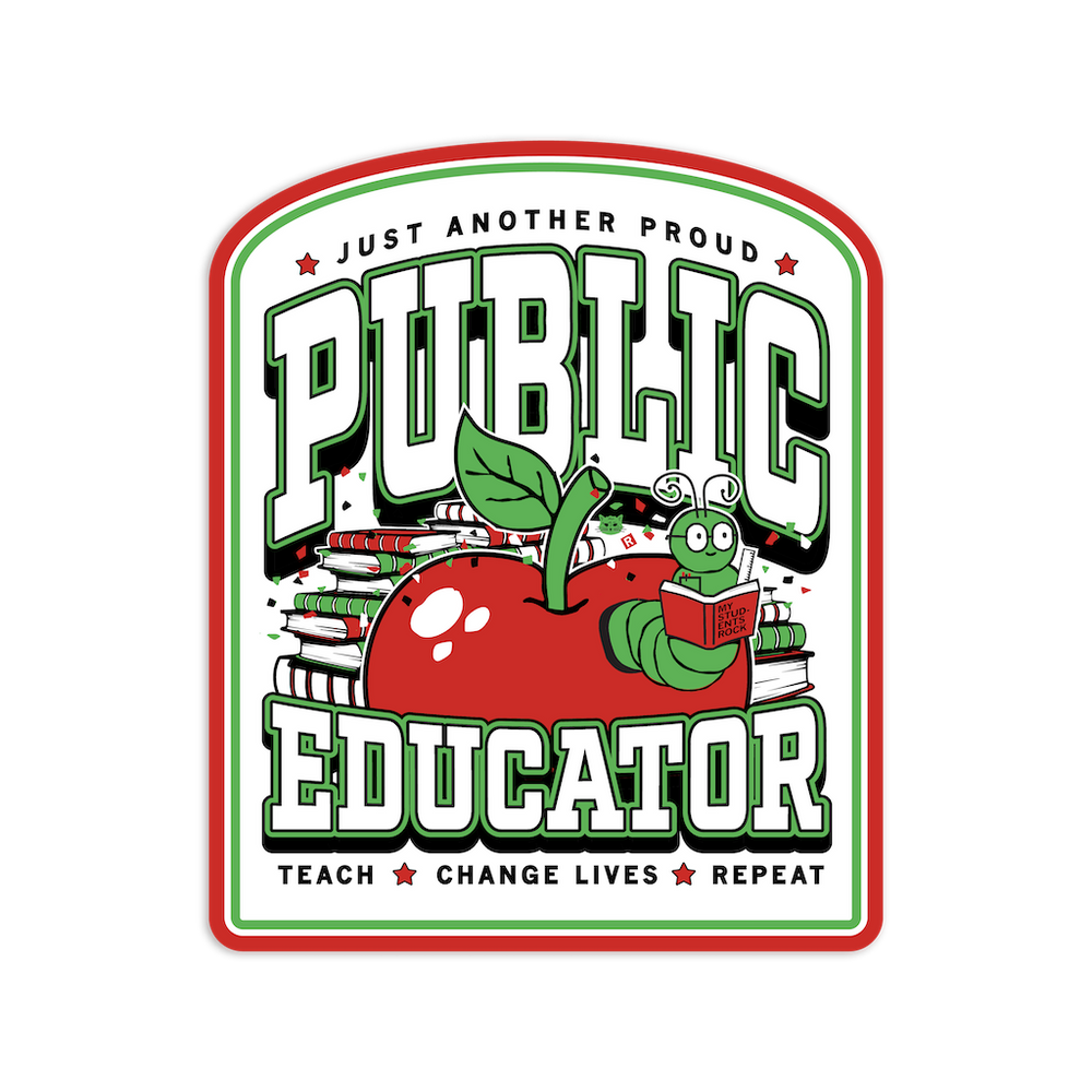 Public Educator Max Collegiate Die-Cut Sticker