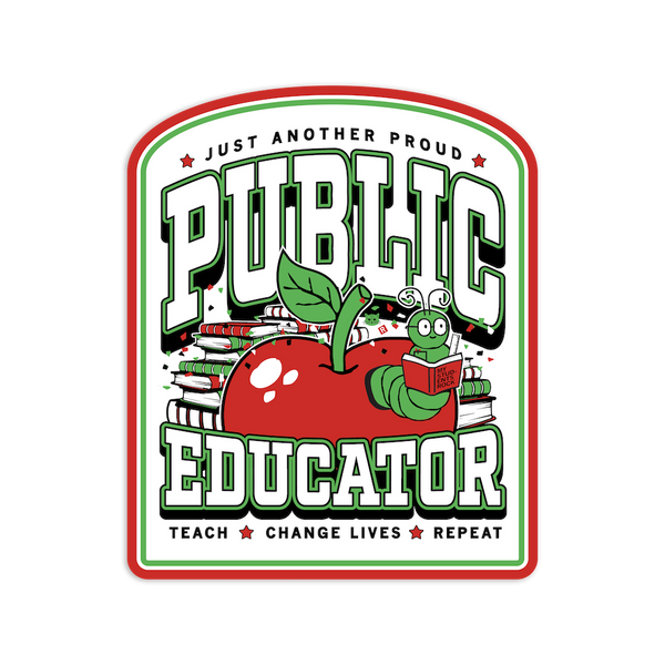 Public Educator Max Collegiate Die-Cut Sticker