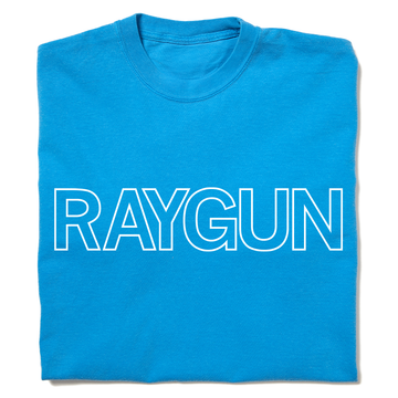 RAYGUN Text Logo Outline Heavyweight Blue