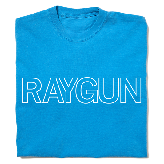 RAYGUN Text Logo Outline Heavyweight Blue