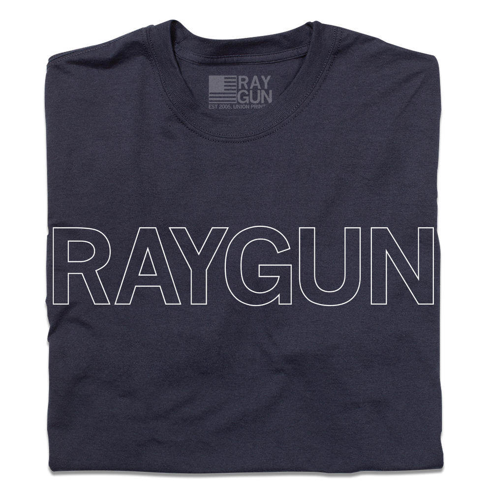 RAYGUN Text Logo Outline Navy Union Made
