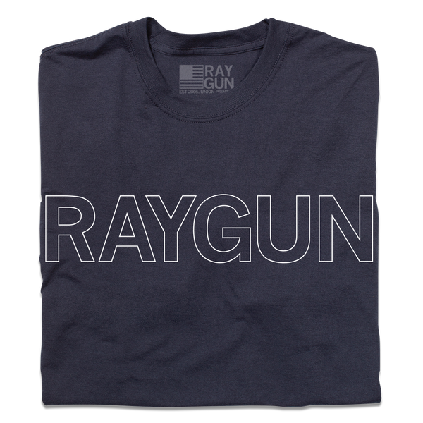 RAYGUN Text Logo Outline Navy Union Made