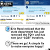 Side-by-side comparison of the Travel.State.Gov website showing the LGBTQI+ Travelers page before and after the term was changed to LGB Travelers, with social media commentary, including a post from a user wearing an LGBTQ shirt, criticizing the change.