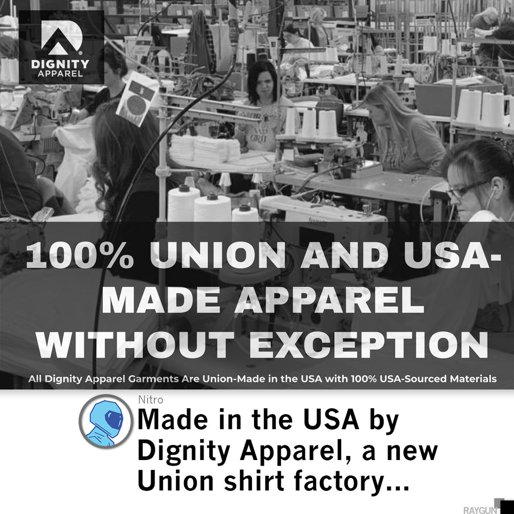 RAYGUN Text Logo Outline Union Made