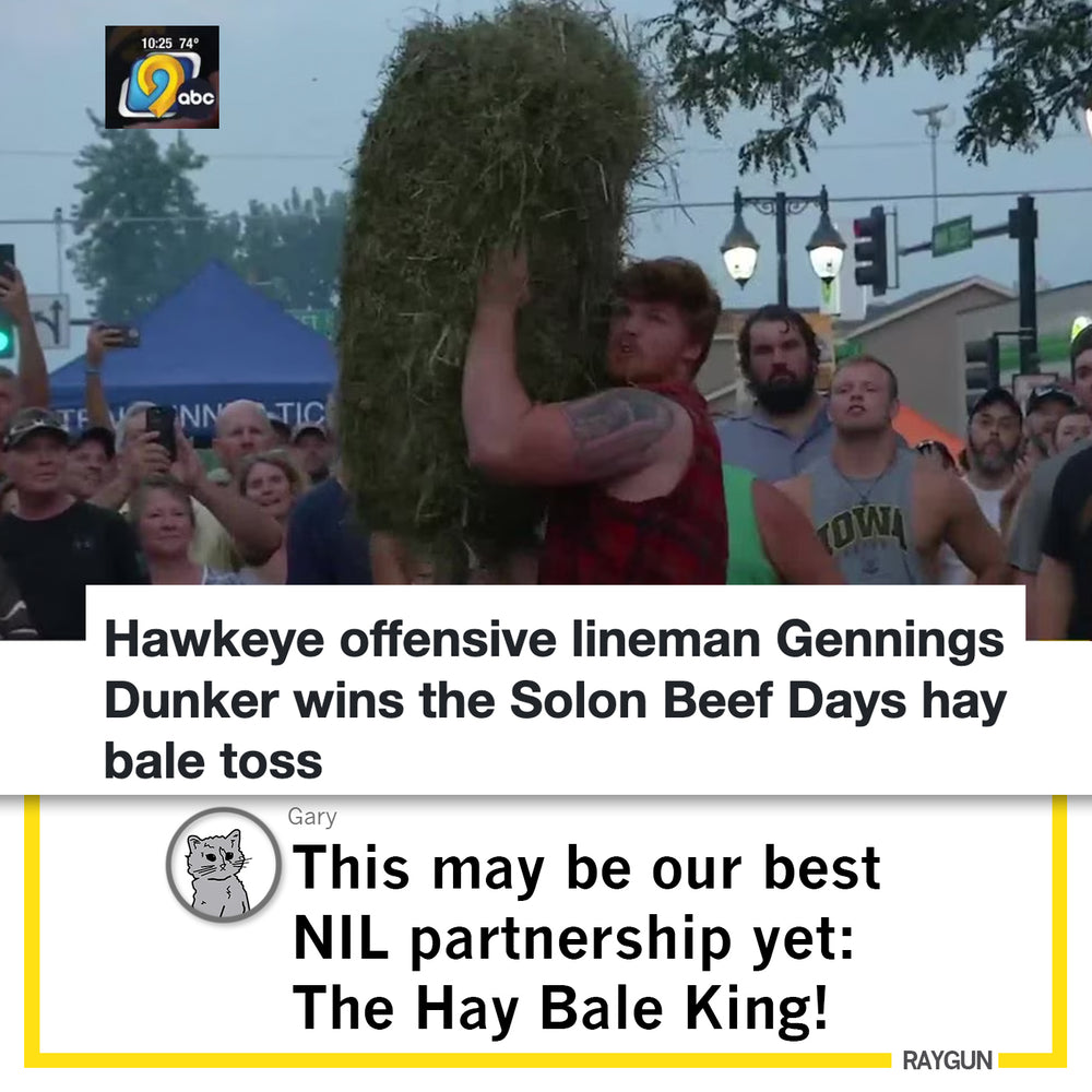 I Cheer For The Hay Bale King Text