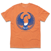 Comfort Colors heavyweight yam t-shirt with the Rebel Eastern Bluebird Alliance Logo. It uses a eastern bluebird with outstretched wings to mimic the shape of the Star Wars Rebel Alliance Logo. The eastern bluebird is printed in blue & white ink.