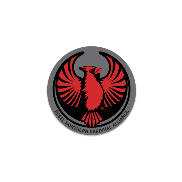 Rebel Northern Cardinal Alliance Circle Sticker