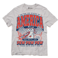 Red White & Pew Pew Pew Max Collegiate Union Made