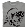Heavyweight grey t-shirt featuring a black graphic of a raccoon.